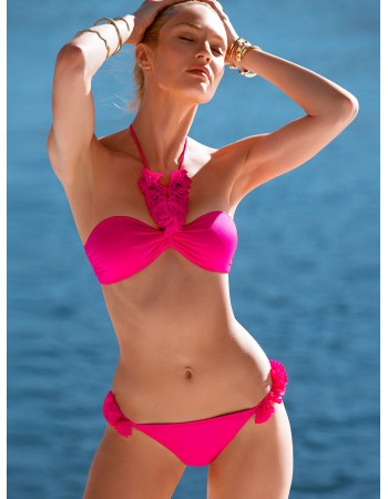 Купальник  Bikini Set Lei string Bottom Twist Bandeau Pink Plum